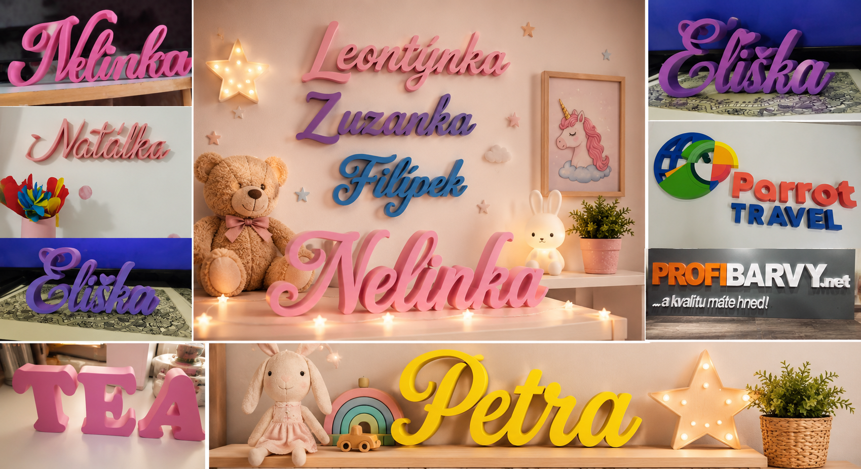 3D nápisy a dekorace na míru